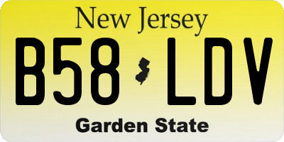NJ license plate B58LDV