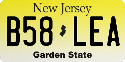 NJ license plate B58LEA