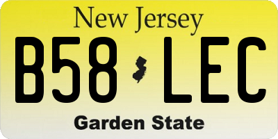 NJ license plate B58LEC