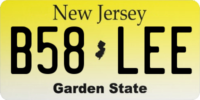 NJ license plate B58LEE