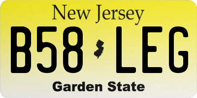 NJ license plate B58LEG