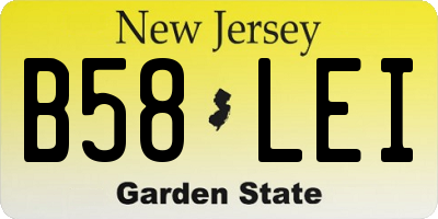NJ license plate B58LEI