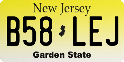 NJ license plate B58LEJ