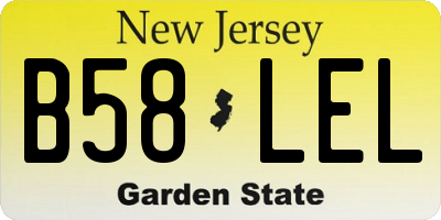 NJ license plate B58LEL