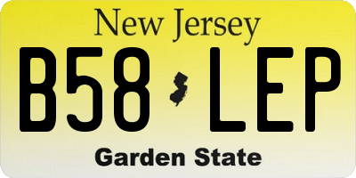 NJ license plate B58LEP