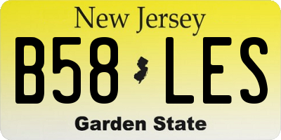 NJ license plate B58LES