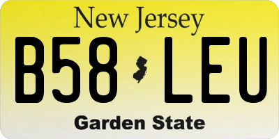 NJ license plate B58LEU