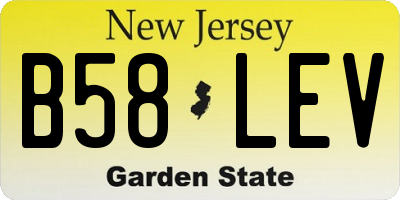 NJ license plate B58LEV