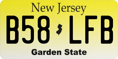 NJ license plate B58LFB