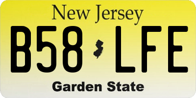 NJ license plate B58LFE
