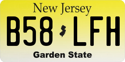NJ license plate B58LFH