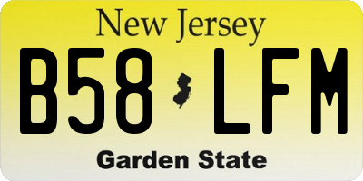 NJ license plate B58LFM
