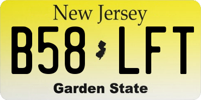 NJ license plate B58LFT