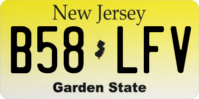 NJ license plate B58LFV