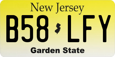 NJ license plate B58LFY