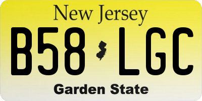 NJ license plate B58LGC