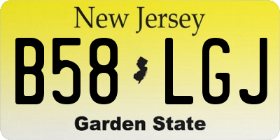 NJ license plate B58LGJ