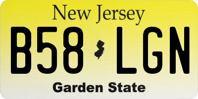NJ license plate B58LGN