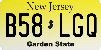 NJ license plate B58LGQ