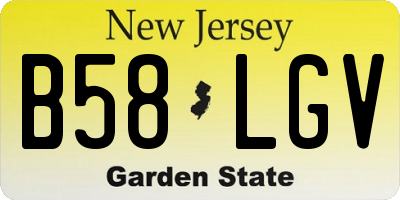 NJ license plate B58LGV