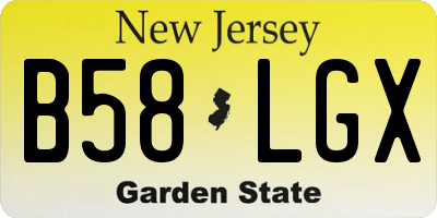 NJ license plate B58LGX
