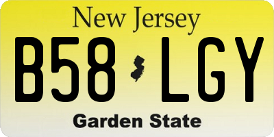 NJ license plate B58LGY