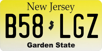 NJ license plate B58LGZ