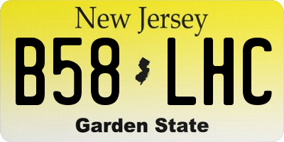 NJ license plate B58LHC