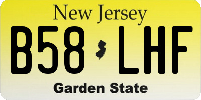 NJ license plate B58LHF