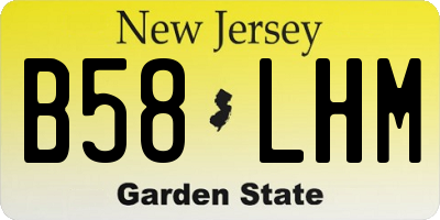 NJ license plate B58LHM