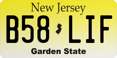 NJ license plate B58LIF
