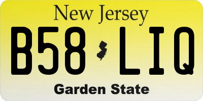 NJ license plate B58LIQ