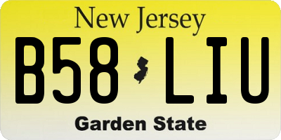 NJ license plate B58LIU