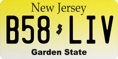 NJ license plate B58LIV