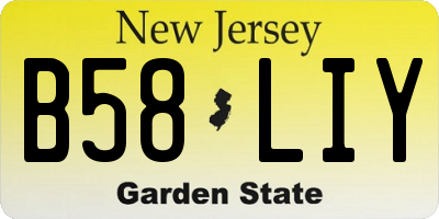 NJ license plate B58LIY