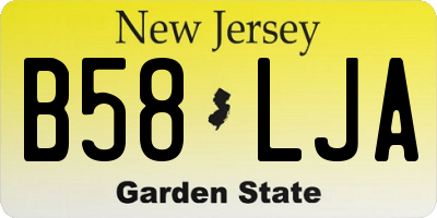NJ license plate B58LJA