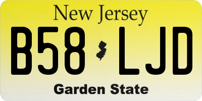 NJ license plate B58LJD