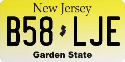 NJ license plate B58LJE