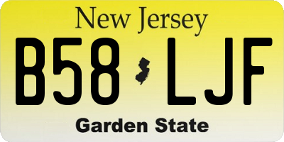 NJ license plate B58LJF