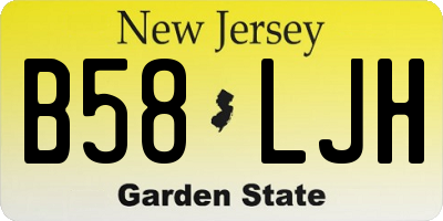 NJ license plate B58LJH