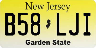 NJ license plate B58LJI