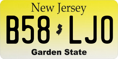NJ license plate B58LJO