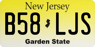 NJ license plate B58LJS