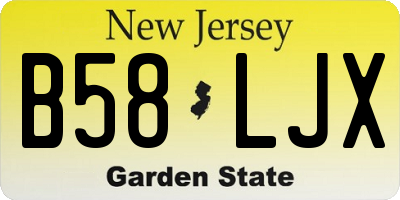NJ license plate B58LJX