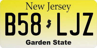 NJ license plate B58LJZ