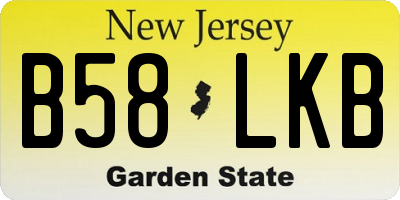 NJ license plate B58LKB