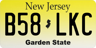 NJ license plate B58LKC