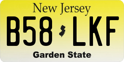 NJ license plate B58LKF