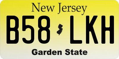 NJ license plate B58LKH