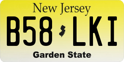 NJ license plate B58LKI